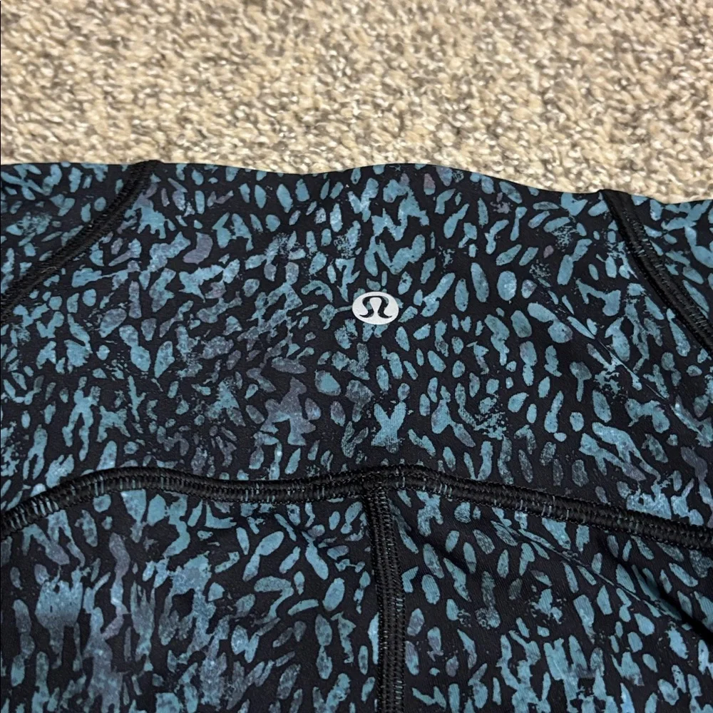 lululemon athletica Teal & Black Patterned High-Rise Leggings